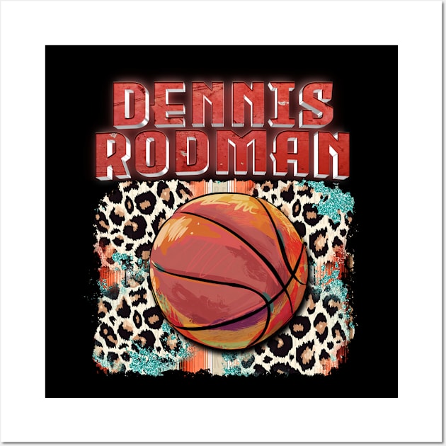 Retro Basketball Pattern Rodman Birthday Classic Colorful Sport Wall Art by Samuel Young Shop